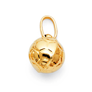 14K Yellow Gold Soccer Ball Charm