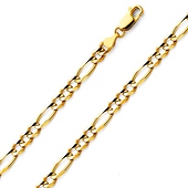 5mm Figaro 18K Yellow Gold Chain