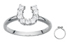 Silver CZ Horseshoe Ring