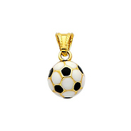 14K Small Enameled Soccer Ball Charm
