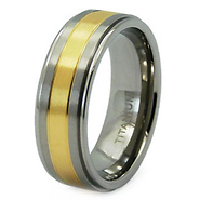 Titanium Gold Plated Center Wedding Band