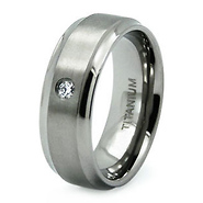 Titanium CZ Solitaire Promise Ring