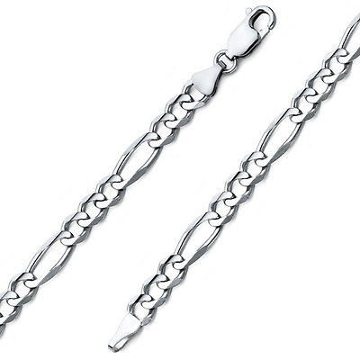 6mm Figaro Silver Bracelet