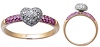 Pink Sapphire and Diamond Heart Ring