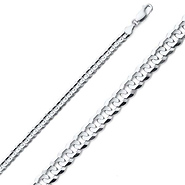 3.5mm Concave Curb (Cuban) Silver Bracelet