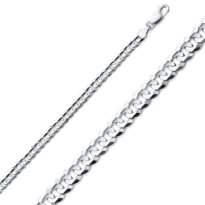 3.5mm Concave Curb (Cuban) Silver Bracelet