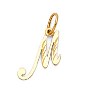 Script 14K Yellow Gold Initial Charm Pendant