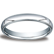 3mm Milgrain Comfort Fit Platinum Wedding Band