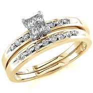 14k Yellow Gold Diamond Wedding Set (0.33ctw)
