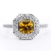 Yellow Sapphire and Diamond Ring