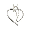 14K Modern Design Diamond Heart Pendant