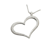 14K White Gold Diamond Heart Pendant (.62ctw)
