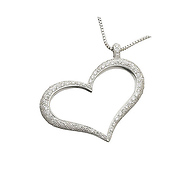 14K White Gold Diamond Heart Pendant (.62ctw)