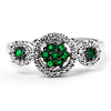 Emerald and Diamond Circle Ring