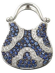 Diamond and Sapphire Purse Pendant