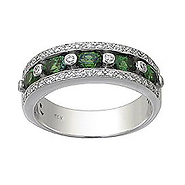 Green Garnet and Diamond Band Green Garnet and Diamond Band