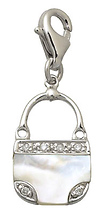 Diamond and Mother of Pearl  Purse Charm
