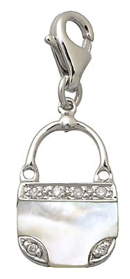 Diamond and Mother of Pearl  Purse Charm