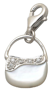 Diamond and Mother of Pearl Purse Charm