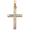 14K Yellow Gold Diamond Cross