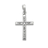 14K White Gold Diamond Channel Set Cross Pendant