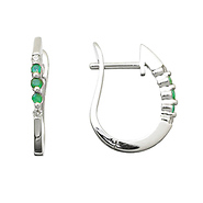 Emerald and Diamond Hoops