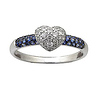 Diamond Heart and Sapphire Ring