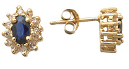 Sapphire and Diamond Cluster Earrings