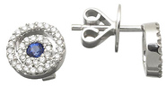 Diamond and Sapphire Circle Earrings