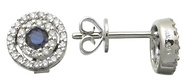 Diamond and Sapphire Circle Earrings