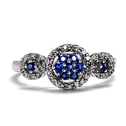 Diamond and Sapphire Circle Ring