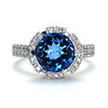 Round Blue Topaz Ring