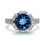 Round Blue Topaz Ring