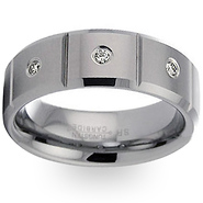 Designer Tungsten Diamond Wedding Ring
