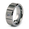 Solitaire Diamond Tungsten Wedding Band