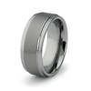 Raised Satin Center Tungsten Ring