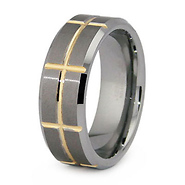 Gold Plated Tungsten Carbide Wedding Band