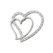 14K Gold Double Diamond Heart Charm (.55ctw)
