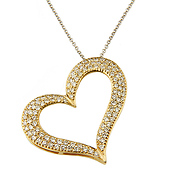 Diamond Heart Charm Necklace (1.05ctw)