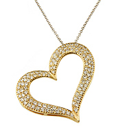 Diamond Heart Charm Necklace (1.05ctw)