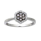 Fancy Champagne  Diamond Flower RIng