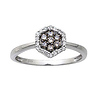 Fancy Champagne  Diamond Flower RIng