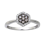 Fancy Champagne  Diamond Flower RIng