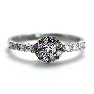 White and Yellow Diamond Flower Ring