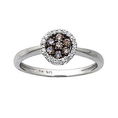 Fancy Champagne  Diamond Flower Ring