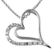 White Gold Diamond Heart Pendant