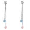 Diamond Topaz Quartz Drop Earrings