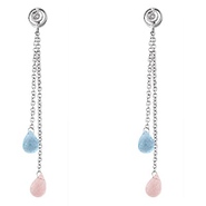 Diamond Topaz Quartz Drop Earrings