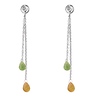 Diamond Citrine&Peridot Drop Earrings