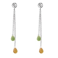 Diamond Citrine&Peridot Drop Earrings